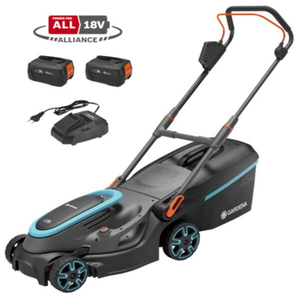 GARDENA Akülü Çim Biçme Makinesi PowerMax 37/36V P4A Set